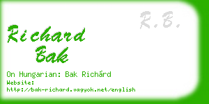 richard bak business card
