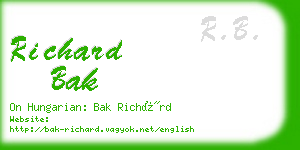 richard bak business card